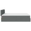 Stella Homewares Ottoman Bed with Mattress & LEDs Dark Grey Queen Fabric
