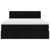 Stella Homewares Ottoman Bed with Mattress & LEDs Black Queen Fabric