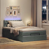 Stella Homewares Ottoman Bed with Mattress & LEDs Dark Grey King Single Fabric