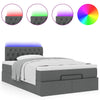 Stella Homewares Ottoman Bed with Mattress & LEDs Dark Grey King Single Fabric