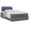 Stella Homewares Ottoman Bed with Mattress & LEDs Dark Grey King Single Fabric