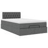 Stella Homewares Ottoman Bed with Mattress & LEDs Dark Grey King Single Fabric