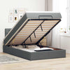 Stella Homewares Ottoman Bed with Mattress & LEDs Dark Grey King Single Fabric