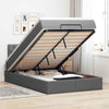 Stella Homewares Ottoman Bed with Mattress & LEDs Dark Grey King Single Fabric