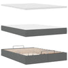 Stella Homewares Ottoman Bed with Mattress & LEDs Dark Grey Double Fabric
