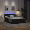 Stella Homewares Ottoman Bed with Mattress & LEDs Black Double Fabric