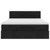 Stella Homewares Ottoman Bed with Mattress & LEDs Black Double Fabric