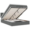 Stella Homewares Ottoman Bed with Mattress & LEDs Dark Grey Queen Fabric