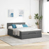 Stella Homewares Ottoman Bed with Mattress & LEDs Dark Grey Queen Fabric