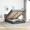 Stella Homewares Ottoman Bed with Mattress & LEDs Dark Grey Queen Fabric