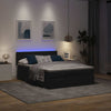 Stella Homewares Ottoman Bed with Mattress & LEDs Black Queen Fabric