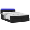 Stella Homewares Ottoman Bed with Mattress & LEDs Black Queen Fabric