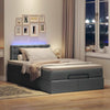 Stella Homewares Ottoman Bed with Mattress & LEDs Dark Grey King Single Fabric