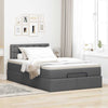 Stella Homewares Ottoman Bed with Mattress & LEDs Dark Grey King Single Fabric