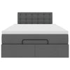 Stella Homewares Ottoman Bed with Mattress & LEDs Dark Grey King Single Fabric