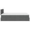 Stella Homewares Ottoman Bed with Mattress & LEDs Dark Grey King Single Fabric
