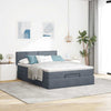 Stella Homewares Ottoman Bed with Mattress & LEDs Dark Grey Double Velvet