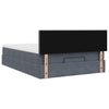Stella Homewares Ottoman Bed with Mattress & LEDs Dark Grey Double Velvet