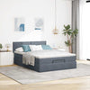 Stella Homewares Ottoman Bed with Mattress & LEDs Dark Grey Queen Velvet