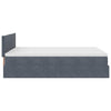 Stella Homewares Ottoman Bed with Mattress & LEDs Dark Grey Queen Velvet