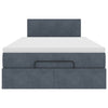 Stella Homewares Ottoman Bed with Mattress & LEDs Dark Grey King Single Velvet