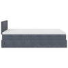 Stella Homewares Ottoman Bed with Mattress & LEDs Dark Grey King Single Velvet