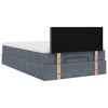 Stella Homewares Ottoman Bed with Mattress & LEDs Dark Grey King Single Velvet