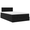 Stella Homewares Ottoman Bed with Mattress & LEDs Black King Single Velvet