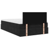 Stella Homewares Ottoman Bed with Mattress & LEDs Black King Single Velvet