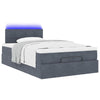Stella Homewares Ottoman Bed with Mattress & LEDs Dark Grey King Single Velvet