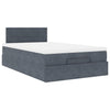 Stella Homewares Ottoman Bed with Mattress & LEDs Dark Grey King Single Velvet