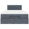 Stella Homewares Ottoman Bed with Mattress & LEDs Dark Grey King Single Velvet