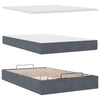 Stella Homewares Ottoman Bed with Mattress & LEDs Dark Grey King Single Velvet