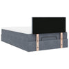 Stella Homewares Ottoman Bed with Mattress & LEDs Dark Grey King Single Velvet