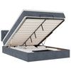 Stella Homewares Ottoman Bed with Mattress & LEDs Dark Grey Double Velvet