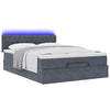 Stella Homewares Ottoman Bed with Mattress & LEDs Dark Grey Double Velvet