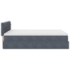 Stella Homewares Ottoman Bed with Mattress & LEDs Dark Grey Double Velvet