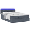 Stella Homewares Ottoman Bed with Mattress & LEDs Dark Grey Queen Velvet