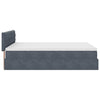 Stella Homewares Ottoman Bed with Mattress & LEDs Dark Grey Queen Velvet