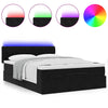 Stella Homewares Ottoman Bed with Mattress & LEDs Black Queen Velvet