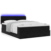Stella Homewares Ottoman Bed with Mattress & LEDs Black Queen Velvet