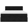 Stella Homewares Ottoman Bed with Mattress & LEDs Black Queen Velvet