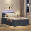 Stella Homewares Ottoman Bed with Mattress & LEDs Dark Grey King Single Velvet