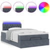 Stella Homewares Ottoman Bed with Mattress & LEDs Dark Grey King Single Velvet