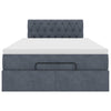 Stella Homewares Ottoman Bed with Mattress & LEDs Dark Grey King Single Velvet