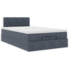 Stella Homewares Ottoman Bed with Mattress & LEDs Dark Grey King Single Velvet