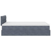 Stella Homewares Ottoman Bed with Mattress & LEDs Dark Grey King Single Velvet