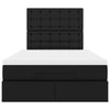 Stella Homewares Ottoman Bed with Mattress Black King Single Faux Leather