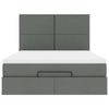 Stella Homewares Ottoman Bed with Mattress Dark Grey Double Fabric