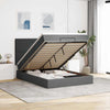 Stella Homewares Ottoman Bed with Mattress Dark Grey Double Fabric